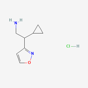 molecular formula C8H13ClN2O B13602979 2-Cyclopropyl-2-(1,2-oxazol-3-yl)ethan-1-aminehydrochloride 