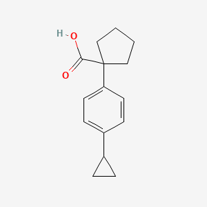 molecular formula C15H18O2 B13602982 1-(4-Cyclopropylphenyl)cyclopentane-1-carboxylic acid 