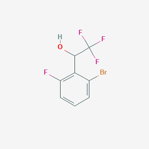 molecular formula C8H5BrF4O B13603020 1-(2-Bromo-6-fluorophenyl)-2,2,2-trifluoroethan-1-ol 