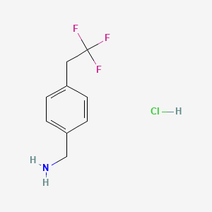 molecular formula C9H11ClF3N B13603045 1-[4-(2,2,2-Trifluoroethyl)phenyl]methanaminehydrochloride 