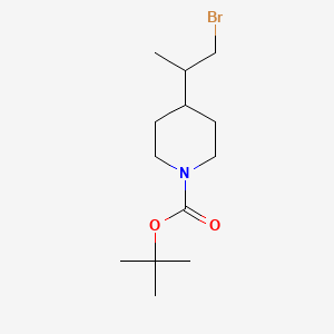 molecular formula C13H24BrNO2 B13603054 Tert-butyl 4-(1-bromopropan-2-yl)piperidine-1-carboxylate 