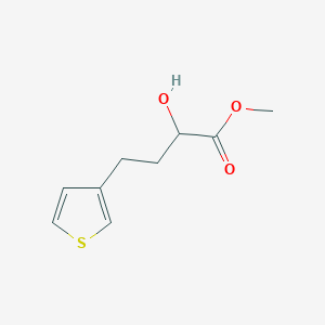 molecular formula C9H12O3S B13603089 Methyl 2-hydroxy-4-(thiophen-3-yl)butanoate 