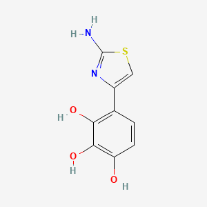 molecular formula C9H8N2O3S B13603122 4-(2-Amino-1,3-thiazol-4-yl)benzene-1,2,3-triol 