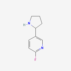 molecular formula C9H11FN2 B13603169 2-Fluoro-5-(pyrrolidin-2-yl)pyridine 