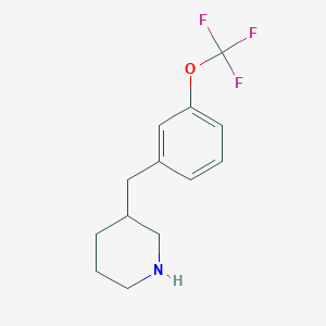 molecular formula C13H16F3NO B13603195 3-[[3-(Trifluoromethoxy)phenyl]methyl]piperidine 