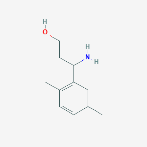 molecular formula C11H17NO B13603234 3-Amino-3-(2,5-dimethylphenyl)propan-1-ol 