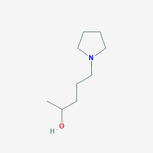 molecular formula C9H19NO B13603258 5-(Pyrrolidin-1-yl)pentan-2-ol 