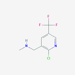 molecular formula C8H8ClF3N2 B13603263 (2-Chloro-5-trifluoromethyl-pyridin-3-ylmethyl)-methyl-amine 