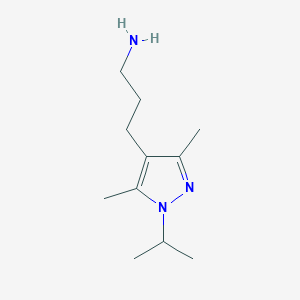 molecular formula C11H21N3 B13603363 3-(1-Isopropyl-3,5-dimethyl-1h-pyrazol-4-yl)propan-1-amine 