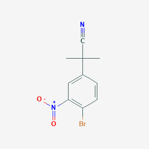 molecular formula C10H9BrN2O2 B13603405 2-Methyl-2-(3-nitro-4-bromophenyl)propionitrile CAS No. 101184-74-1