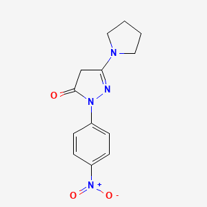 B1360342 3H-Pyrazol-3-one, 2,4-dihydro-2-(4-nitrophenyl)-5-(1-pyrrolidinyl)- CAS No. 30818-17-8