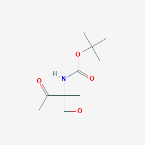 molecular formula C10H17NO4 B13603443 tert-butylN-(3-acetyloxetan-3-yl)carbamate 