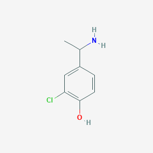 molecular formula C8H10ClNO B13603454 4-(1-Aminoethyl)-2-chlorophenol 