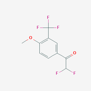 molecular formula C10H7F5O2 B13603456 2,2-Difluoro-1-[4-methoxy-3-(trifluoromethyl)phenyl]ethan-1-one 