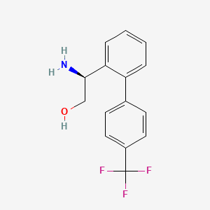 molecular formula C15H14F3NO B13603521 (s)-2-Amino-2-(4'-(trifluoromethyl)-[1,1'-biphenyl]-2-yl)ethan-1-ol 