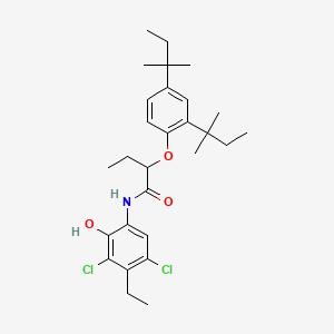 B1360354 2-(2,4-Bis(tert-pentyl)phenoxy)-N-(3,5-dichloro-4-ethyl-2-hydroxyphenyl)butyramide CAS No. 93951-12-3