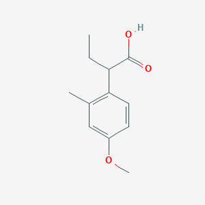 molecular formula C12H16O3 B13603560 2-(4-Methoxy-2-methylphenyl)butanoic acid 