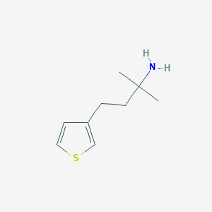 molecular formula C9H15NS B13603603 2-Methyl-4-(thiophen-3-yl)butan-2-amine 