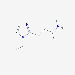 molecular formula C9H17N3 B13603656 4-(1-Ethyl-1h-imidazol-2-yl)butan-2-amine 