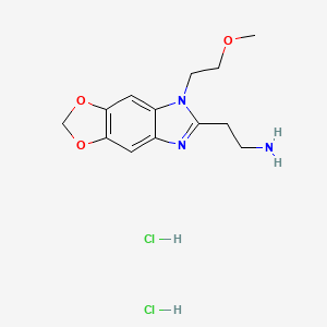 molecular formula C13H19Cl2N3O3 B13603668 2-[7-(2-Methoxyethyl)-[1,3]dioxolo[4,5-f]benzimidazol-6-yl]ethanamine;dihydrochloride 