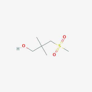 molecular formula C6H14O3S B13603694 3-Methanesulfonyl-2,2-dimethylpropan-1-ol 