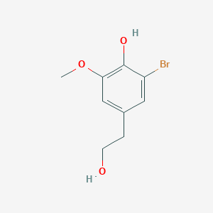 molecular formula C9H11BrO3 B13603698 2-Bromo-4-(2-hydroxyethyl)-6-methoxyphenol 