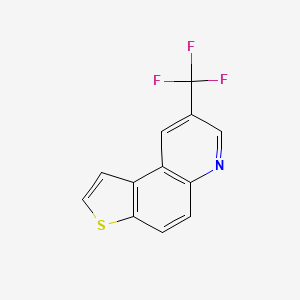 molecular formula C12H6F3NS B13603741 8-(Trifluoromethyl)thieno[3,2-f]quinoline 