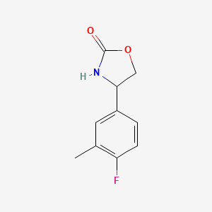 molecular formula C10H10FNO2 B13603793 4-(4-Fluoro-3-methylphenyl)oxazolidin-2-one 