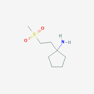 molecular formula C8H17NO2S B13603805 1-(2-(Methylsulfonyl)ethyl)cyclopentan-1-amine 