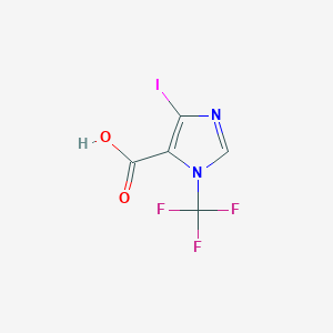 molecular formula C5H2F3IN2O2 B13603824 4-iodo-1-(trifluoromethyl)-1H-imidazole-5-carboxylicacid 