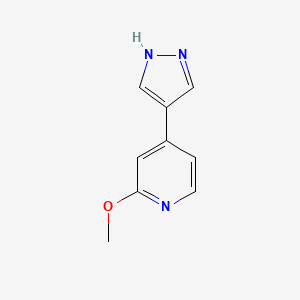 molecular formula C9H9N3O B13603865 2-methoxy-4-(1H-pyrazol-4-yl)pyridine 