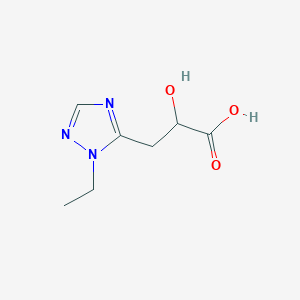 molecular formula C7H11N3O3 B13603913 3-(1-Ethyl-1h-1,2,4-triazol-5-yl)-2-hydroxypropanoic acid 