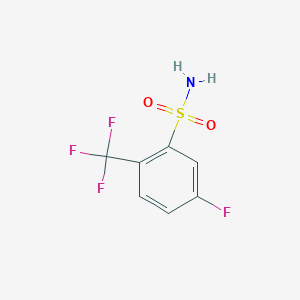 molecular formula C7H5F4NO2S B13604002 5-Fluoro-2-(trifluoromethyl)benzenesulfonamide 