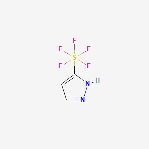 molecular formula C3H3F5N2S B13604056 5-(pentafluoro-lambda6-sulfanyl)-1H-pyrazole 