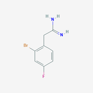 molecular formula C8H8BrFN2 B13604065 2-(2-Bromo-4-fluorophenyl)acetimidamide 