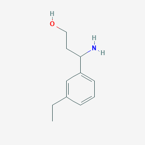 molecular formula C11H17NO B13604082 3-Amino-3-(3-ethylphenyl)propan-1-ol 