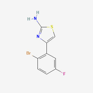 molecular formula C9H6BrFN2S B13604126 4-(2-Bromo-5-fluorophenyl)-1,3-thiazol-2-amine 