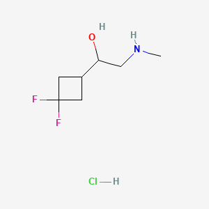 molecular formula C7H14ClF2NO B13604135 1-(3,3-Difluorocyclobutyl)-2-(methylamino)ethan-1-olhydrochloride CAS No. 2792185-61-4