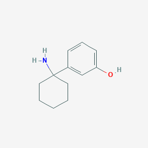 molecular formula C12H17NO B13604201 3-(1-Aminocyclohexyl)phenol 