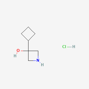 molecular formula C7H14ClNO B13604322 3-Cyclobutylazetidin-3-olhydrochloride 