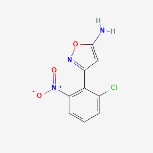 molecular formula C9H6ClN3O3 B13604344 3-(2-Chloro-6-nitrophenyl)isoxazol-5-amine 