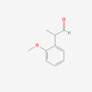 molecular formula C10H12O2 B13604389 2-(2-Methoxyphenyl)propanal 