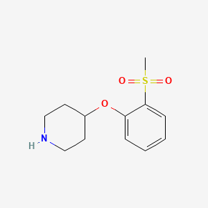 molecular formula C12H17NO3S B13604437 4-(2-(Methylsulfonyl)phenoxy)piperidine 