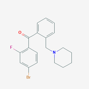 molecular formula C19H19BrFNO B1360444 4-Bromo-2-fluoro-2'-piperidinomethyl benzophenone CAS No. 898773-57-4