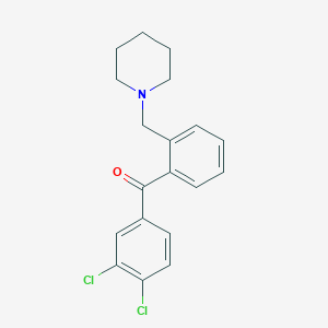 molecular formula C19H19Cl2NO B1360447 3,4-Dichloro-2'-piperidinomethyl benzophenone CAS No. 898773-71-2