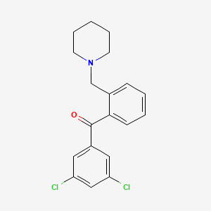 3,5-Dichloro-2'-piperidinomethyl benzophenone