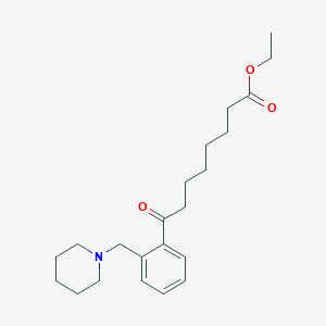 Ethyl 8-oxo-8-[2-(piperidinomethyl)phenyl]octanoate