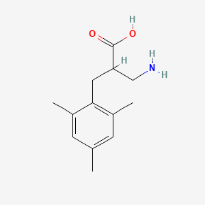 molecular formula C13H19NO2 B13604493 3-Amino-2-(2,4,6-trimethylbenzyl)propanoic acid 