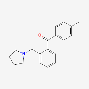 molecular formula C19H21NO B1360450 4'-Methyl-2-pyrrolidinomethyl benzophenone CAS No. 898774-08-8