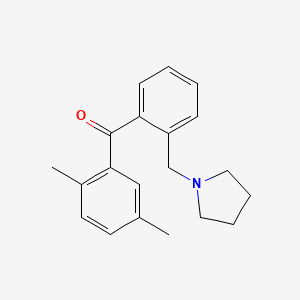 molecular formula C20H23NO B1360452 2,5-二甲基-2'-吡咯烷甲基苯甲酮 CAS No. 898774-61-3